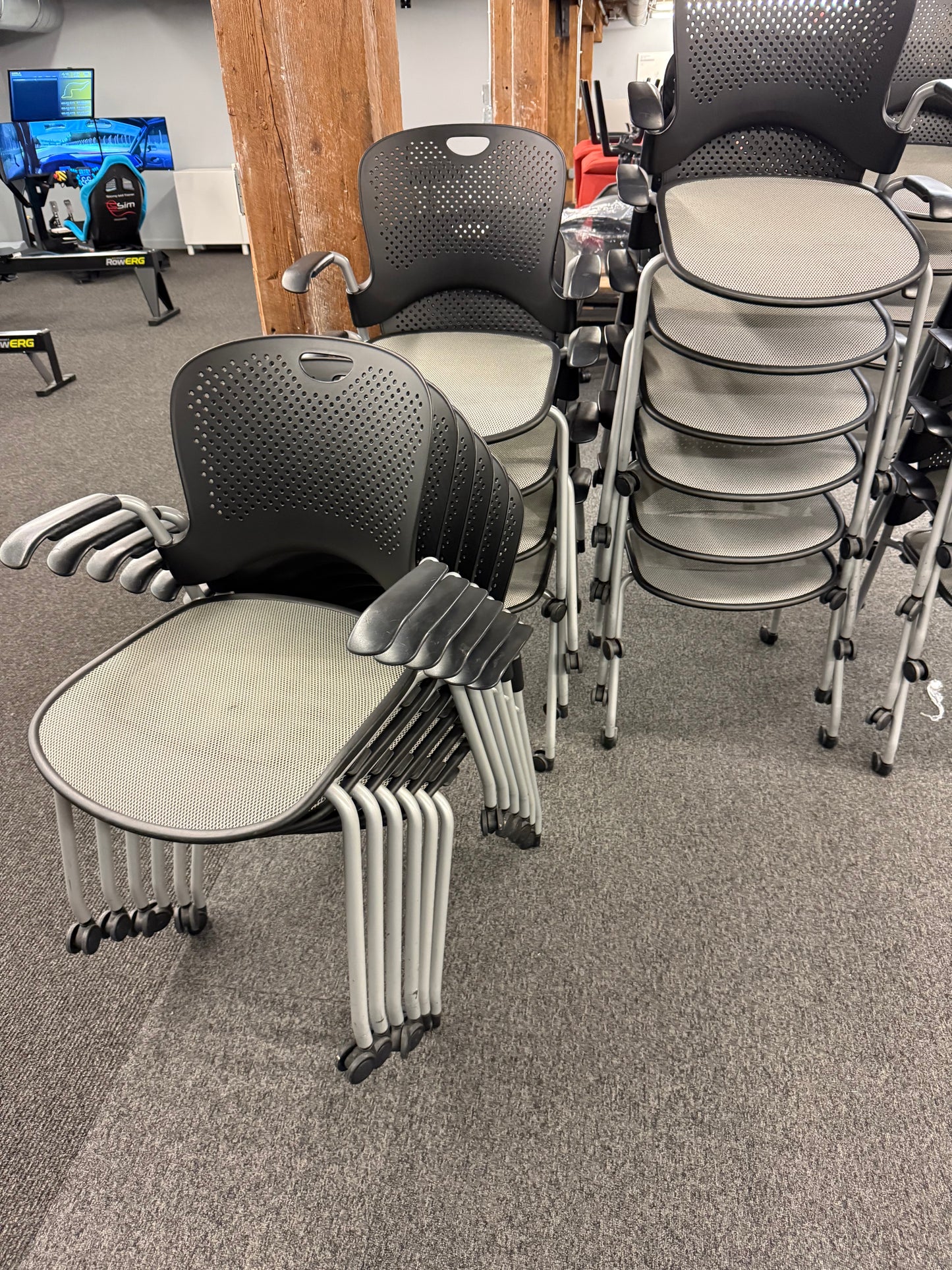 Herman miller caper rolling stacking mesh chairs