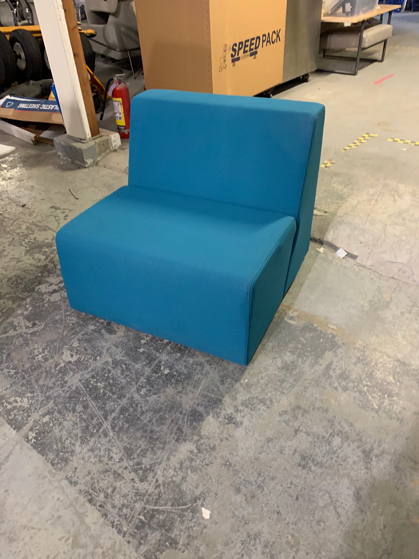Turquoise steelcase turnstone soft seating area single person