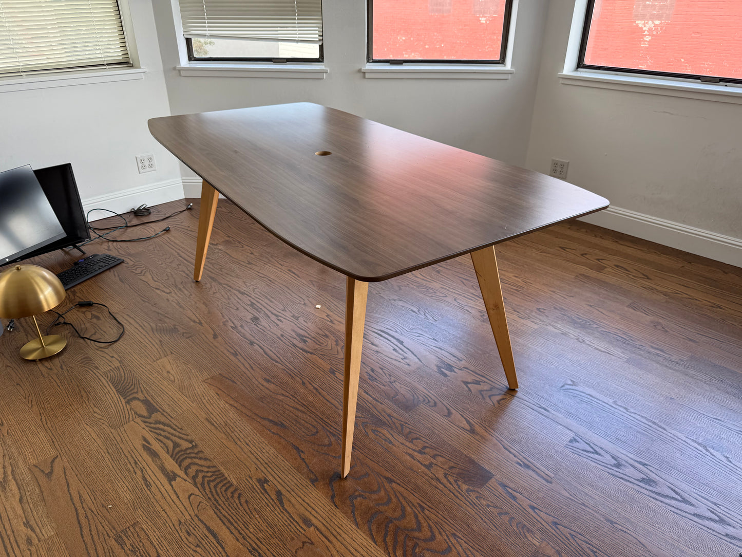 Bamboo look conference table