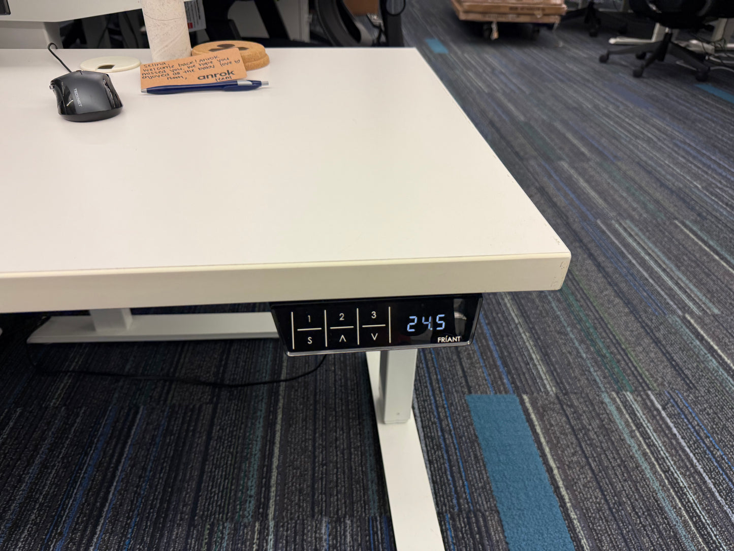 Friant three stage adjustable half L shape sit stand desks