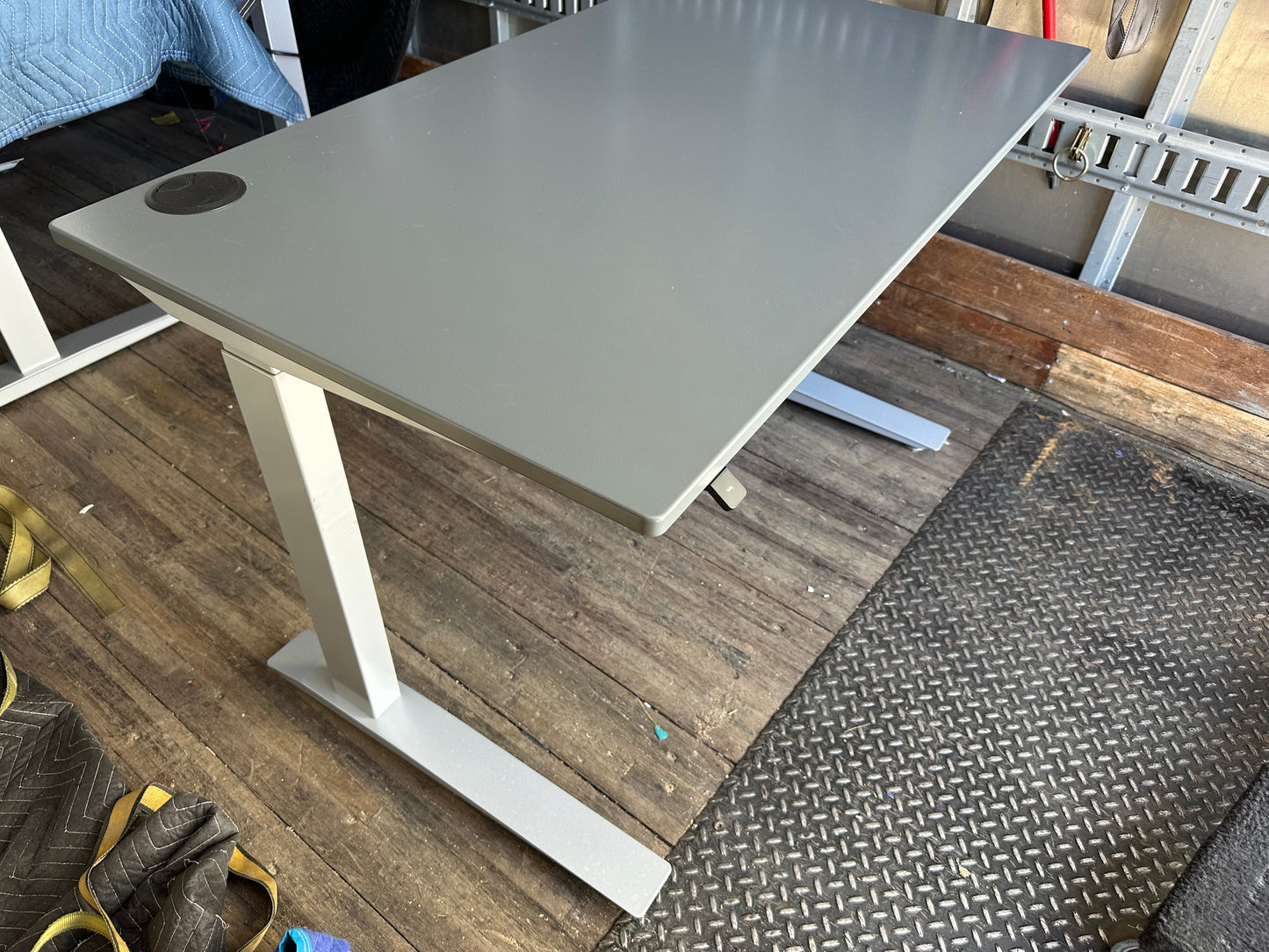 Fully brand electric sit stand desks 60x27 gray top silver frame