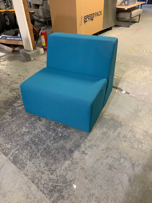 Turquoise steelcase turnstone soft seating area single person