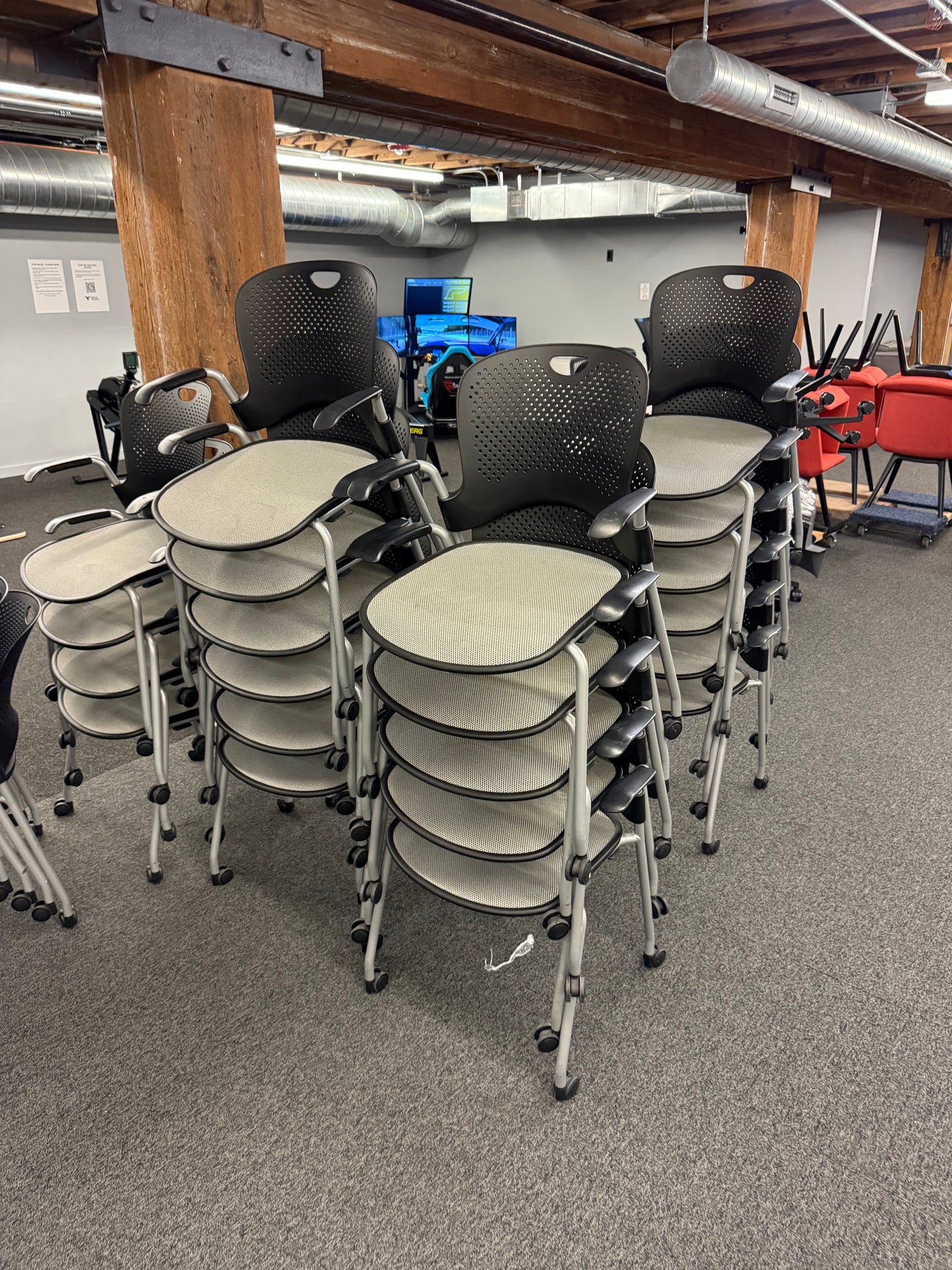 Herman miller caper rolling stacking mesh chairs