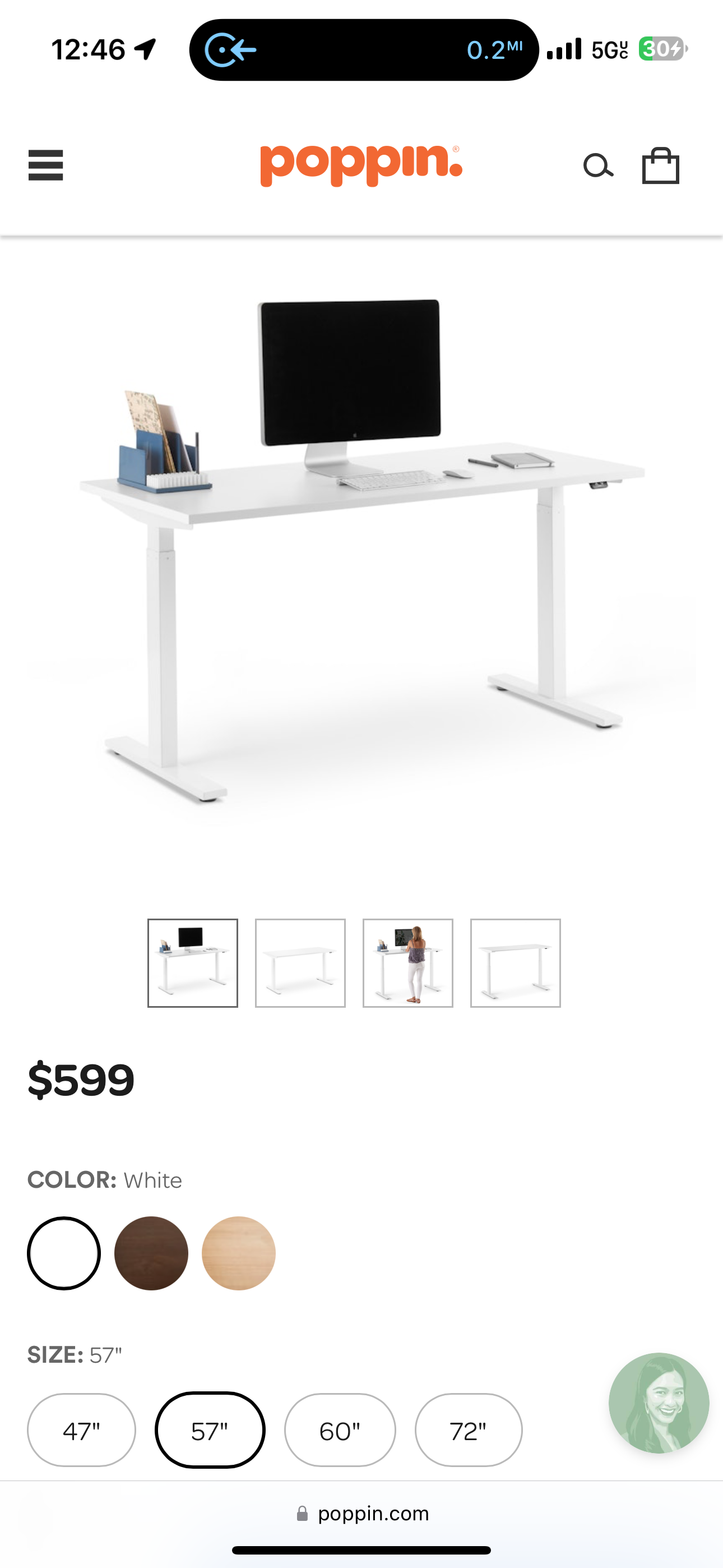 Brand new Poppin electric sit stand desks 57” x 27”