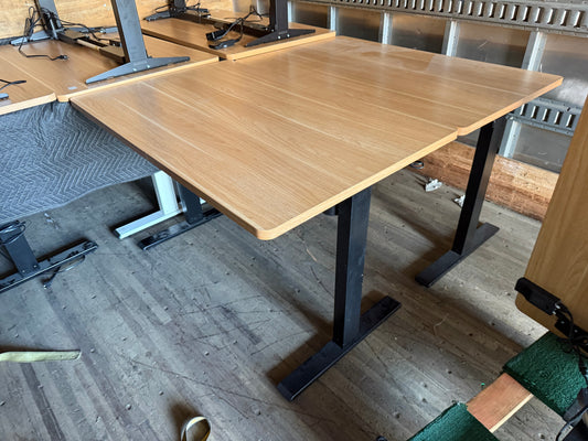 Flexispot black frame bamboo top desks