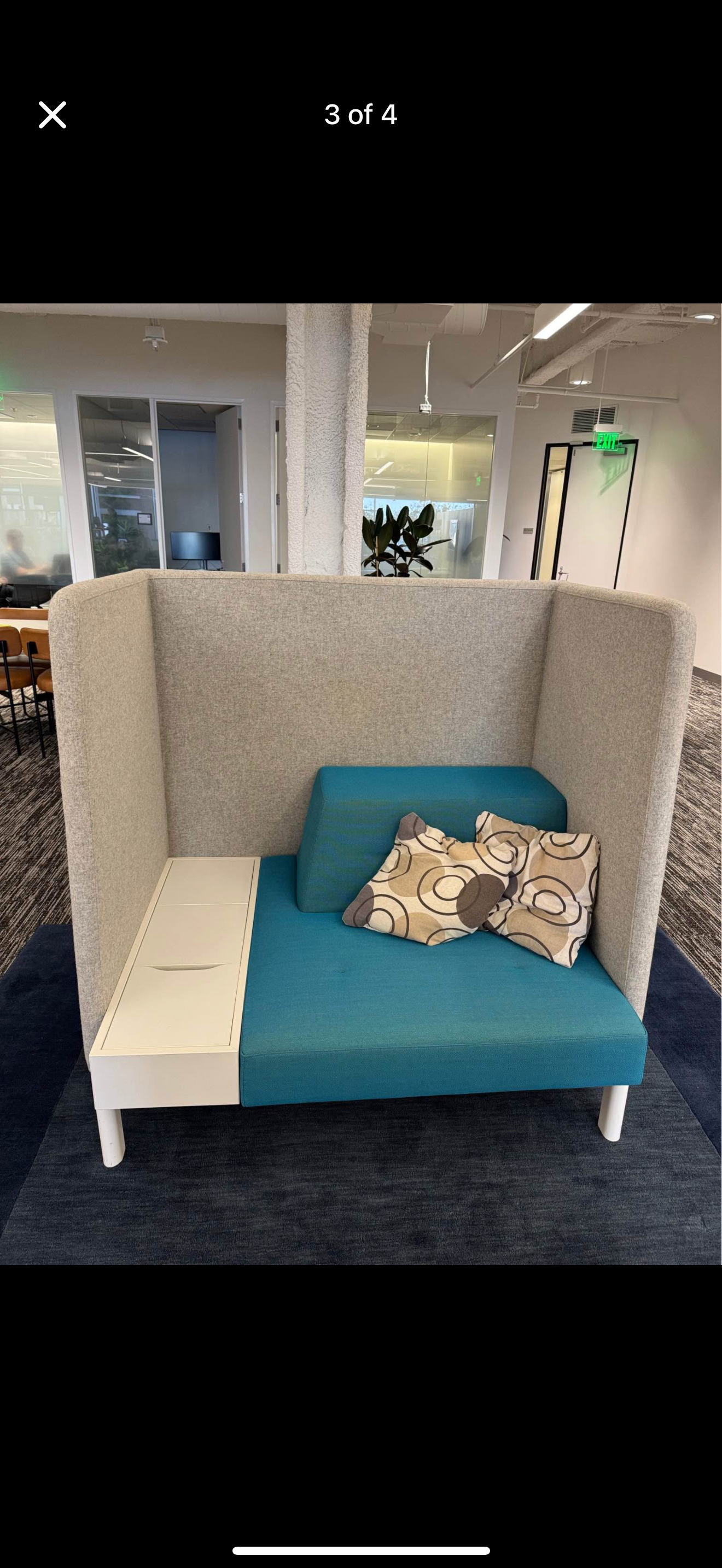 Gray privacy booth