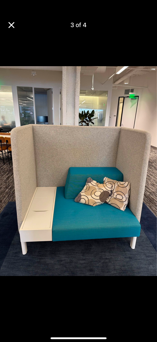 Gray privacy booth