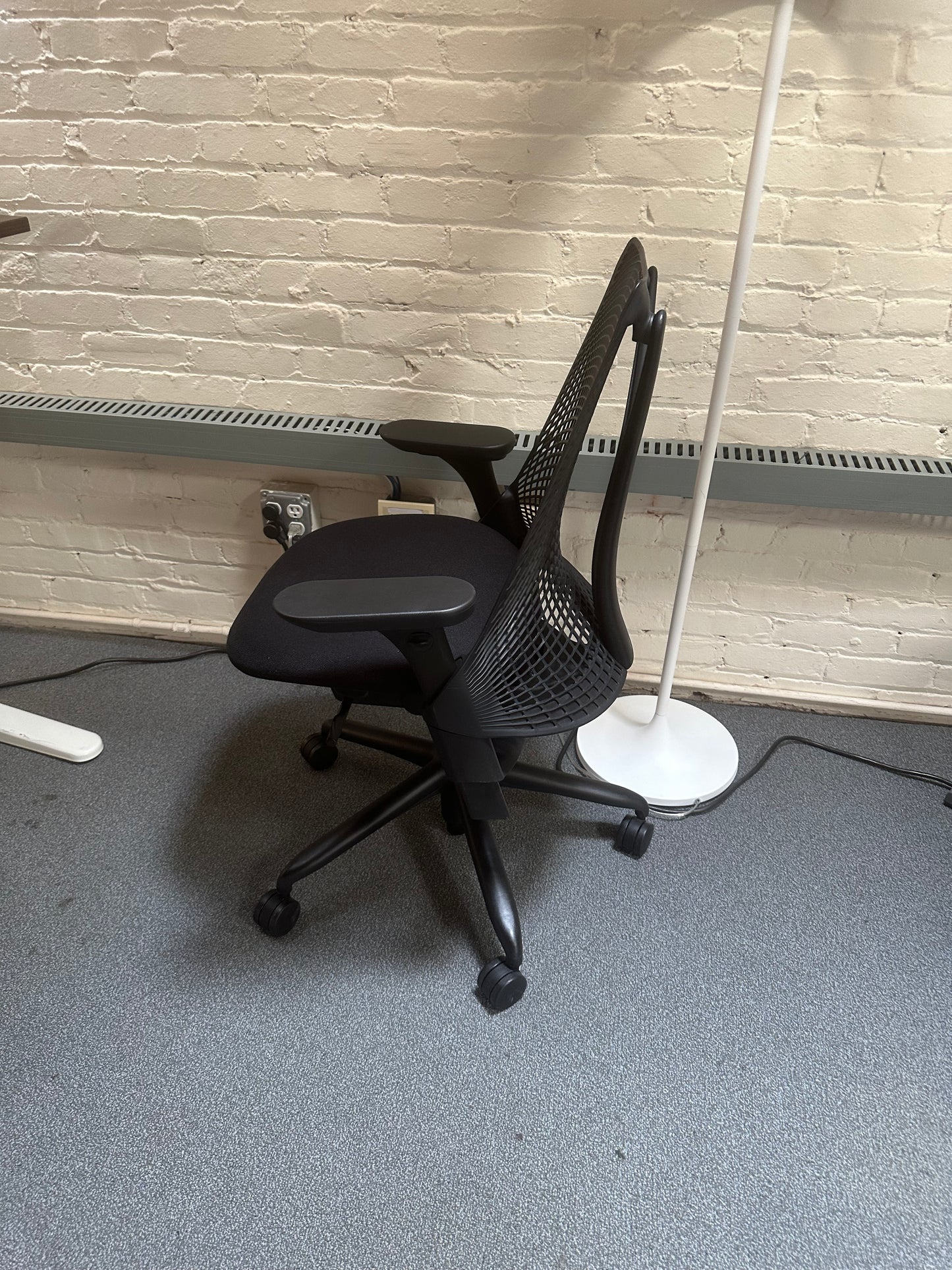 Herman Miller Sayl chairs black on black fully adjustable