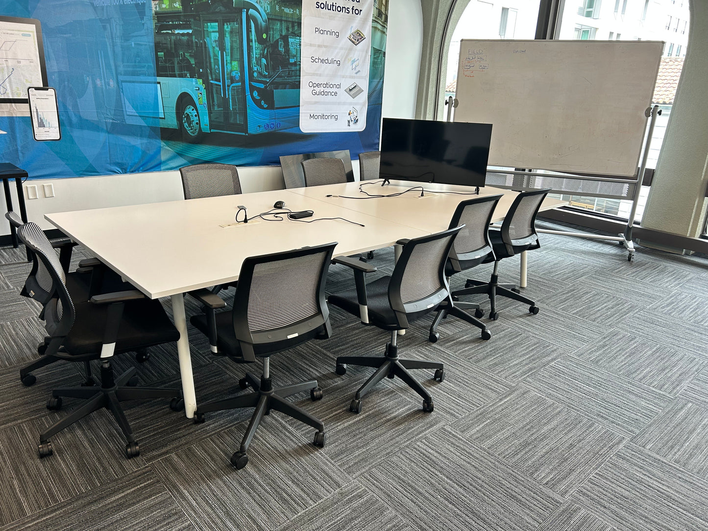 Poppin 11ft x 5ft white conference table