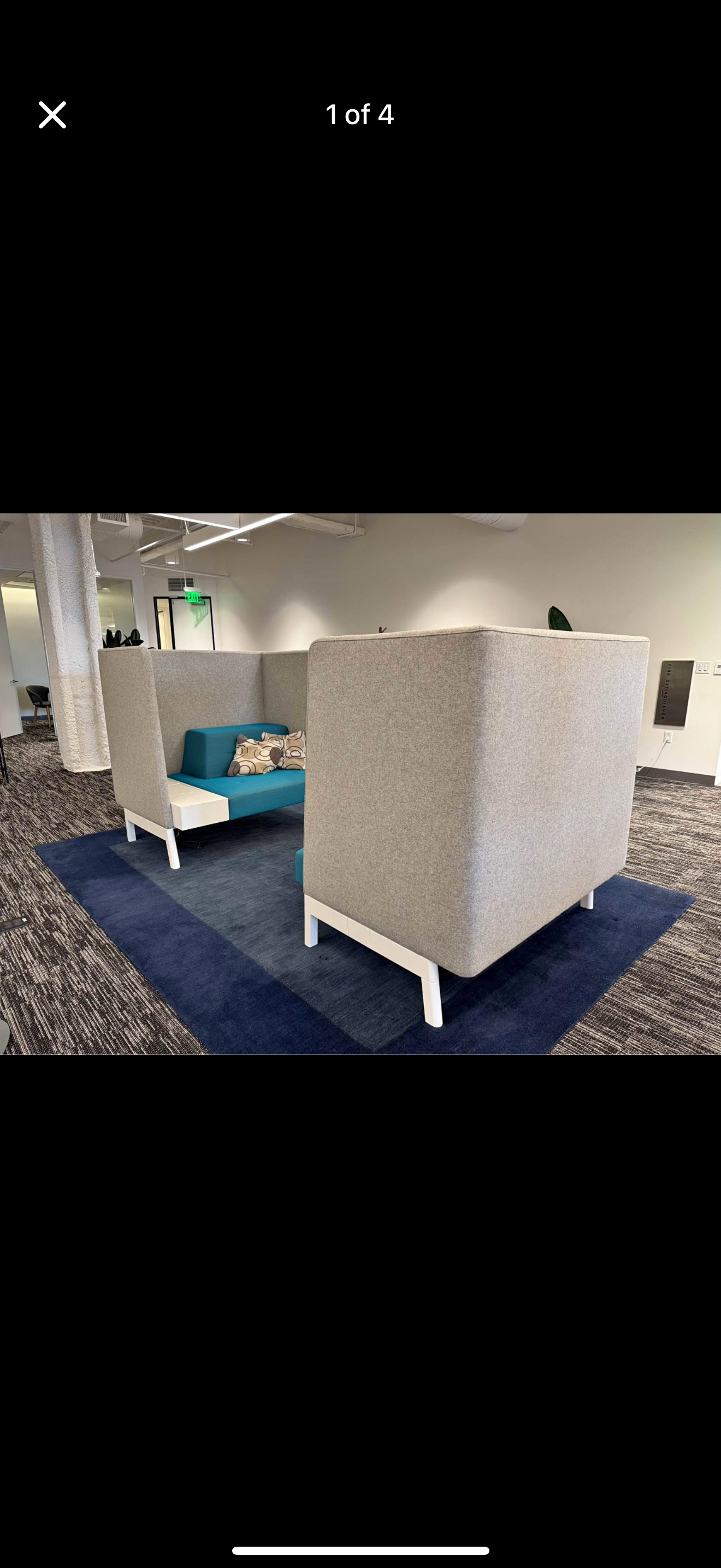 Gray privacy booth
