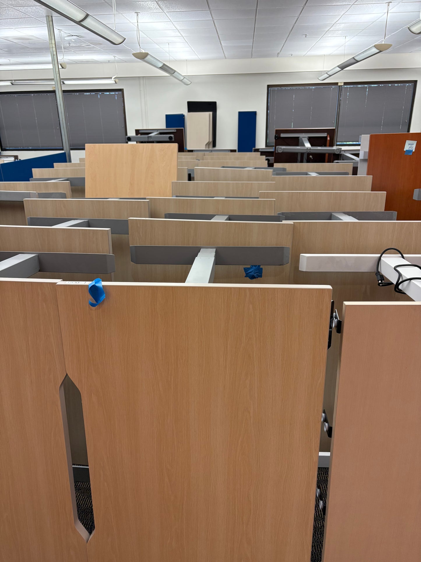 48x30 gray frame desks with maple top