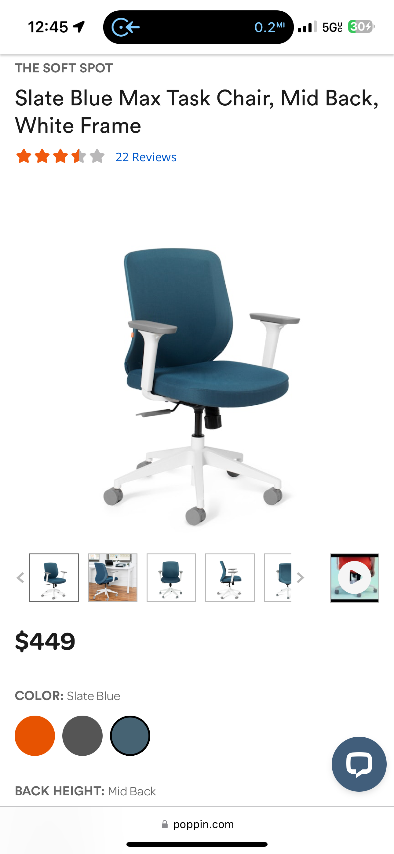 Brand new Poppin max task chairs in blue