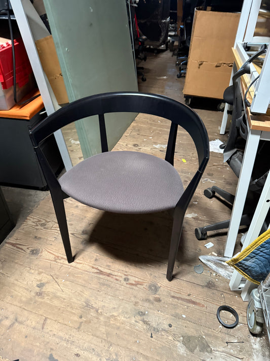 Black side chairs with upholstered cushion