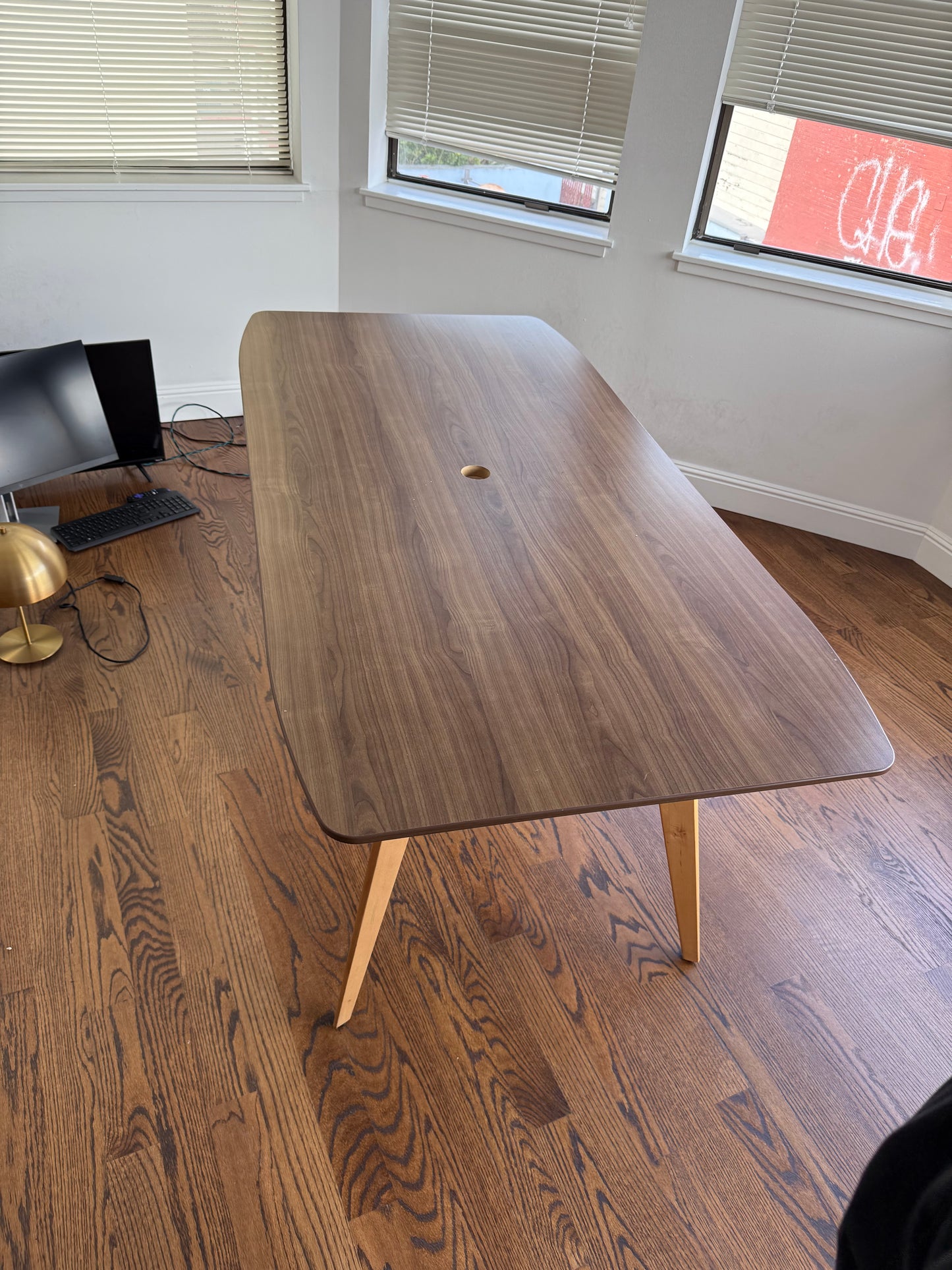 Bamboo look conference table
