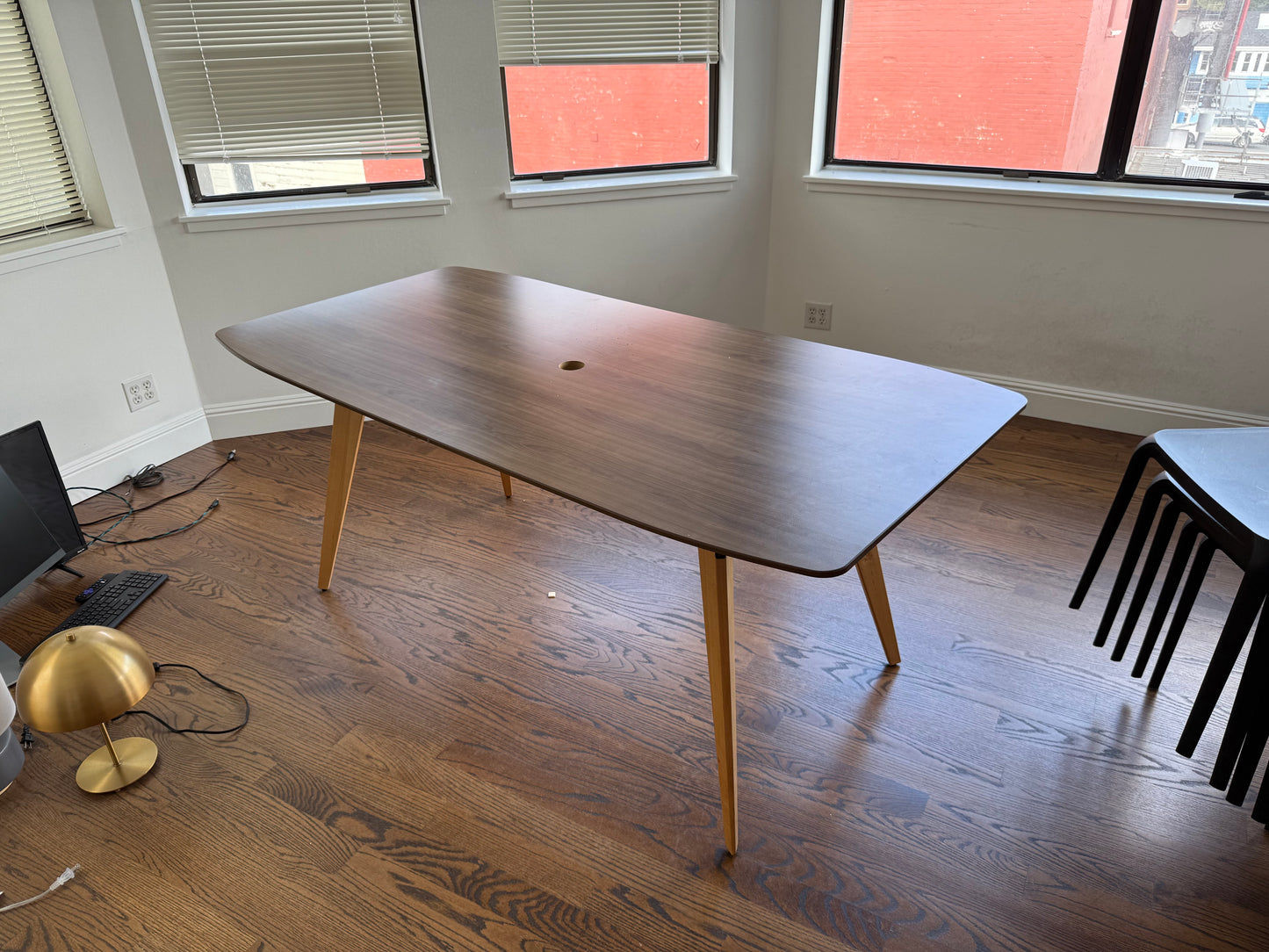 Bamboo look conference table