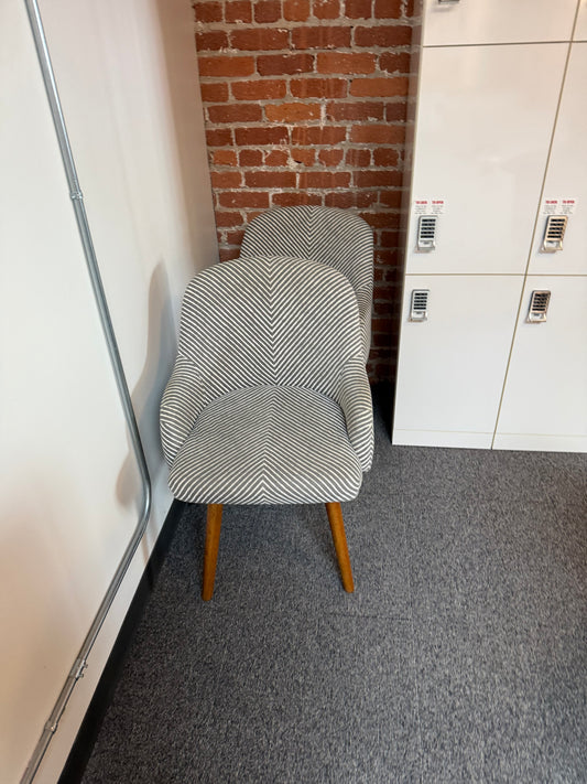 Striped west elm swivel chairs