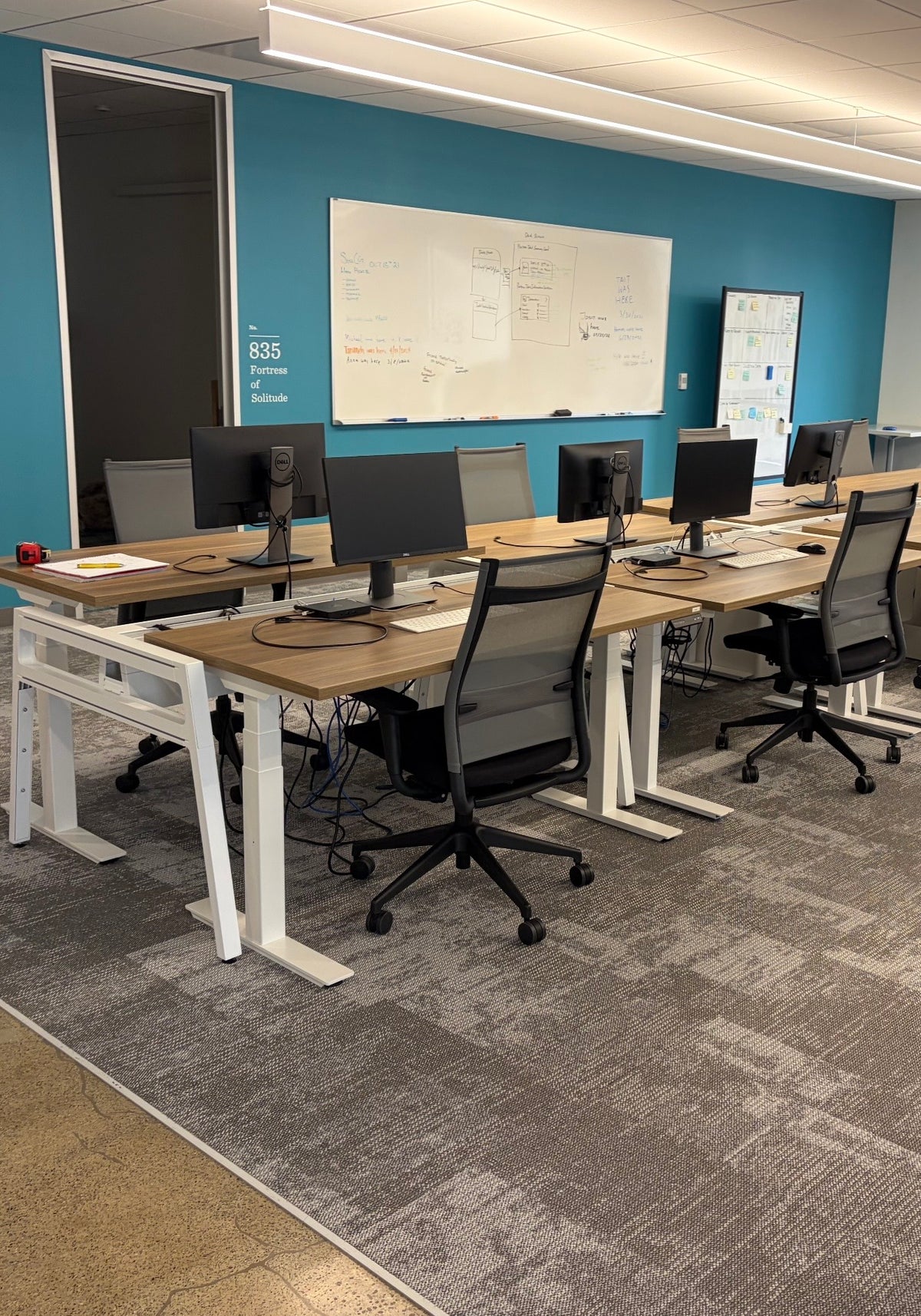 White 60” power rails for desks