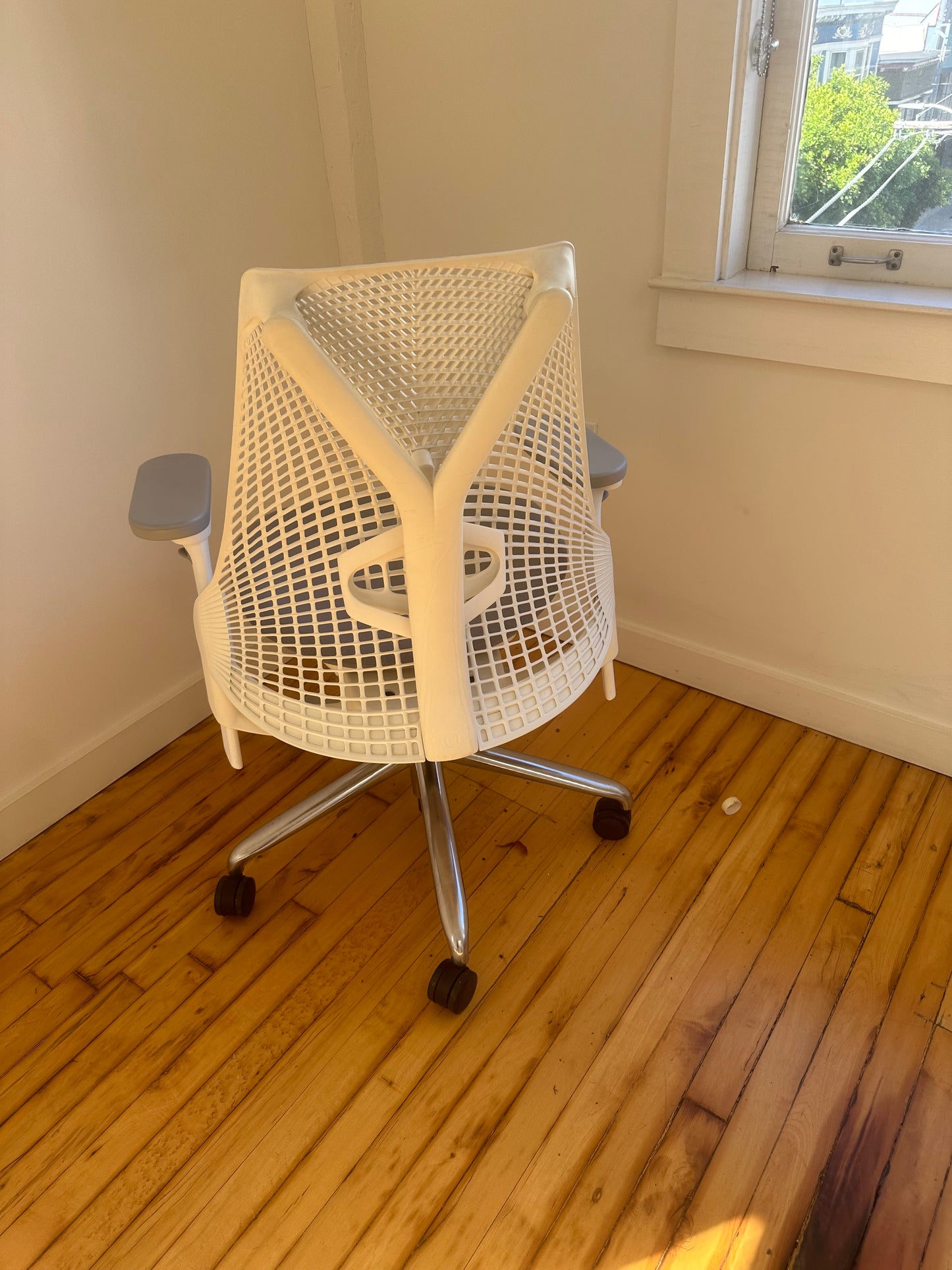 Herman Miller sayl chairs white with polished base fully adjustable