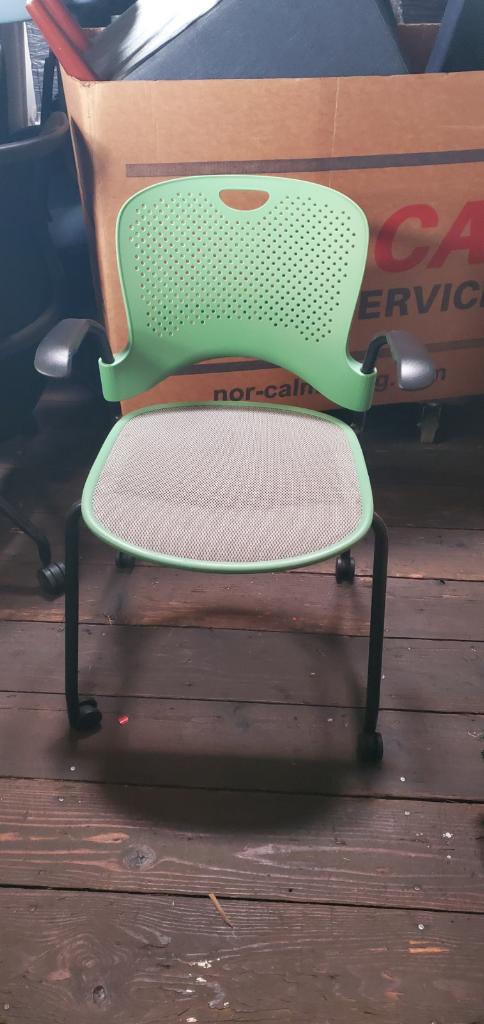 Herman Miller mesh Caper chairs (green)