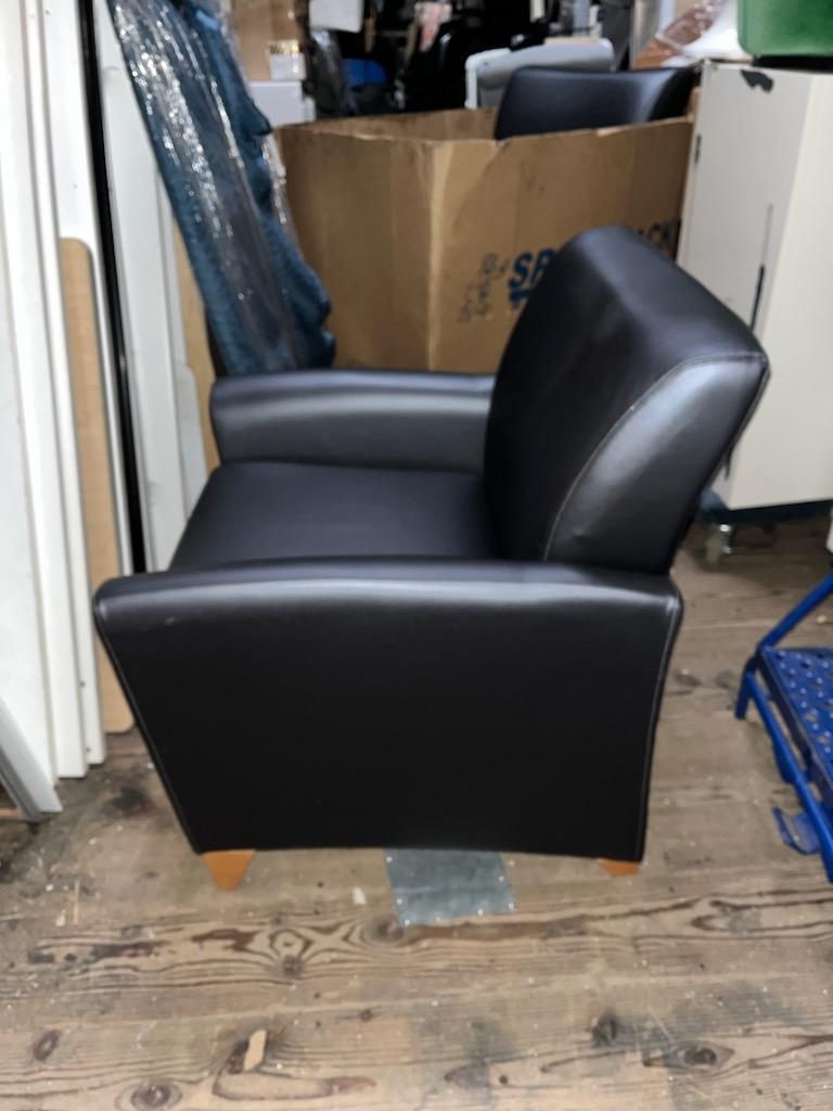 Ideon Arioso Black Leather reception area chairs