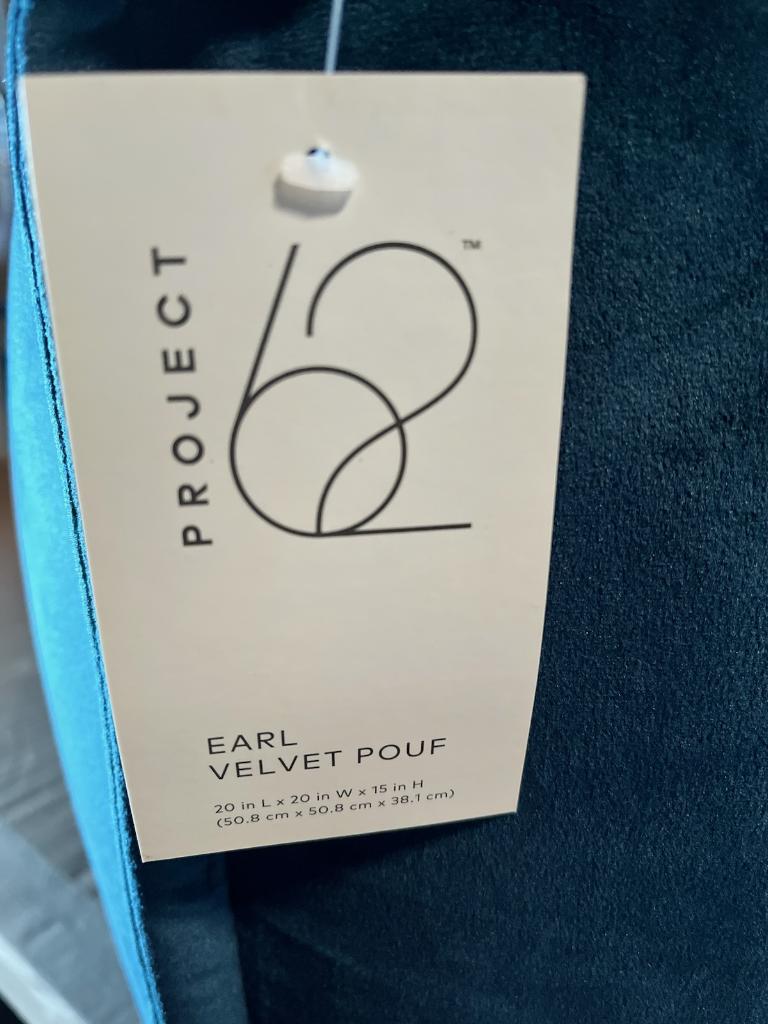 Project 62 "Earl" Velvet poof brand new