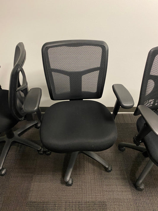 Black mesh office chairs